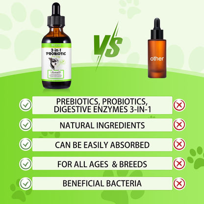 ALIVO Probiotic for Dogs, Natural 3-in-1 Dog Probiotic Drops, Bacon Flavour, 60 ml