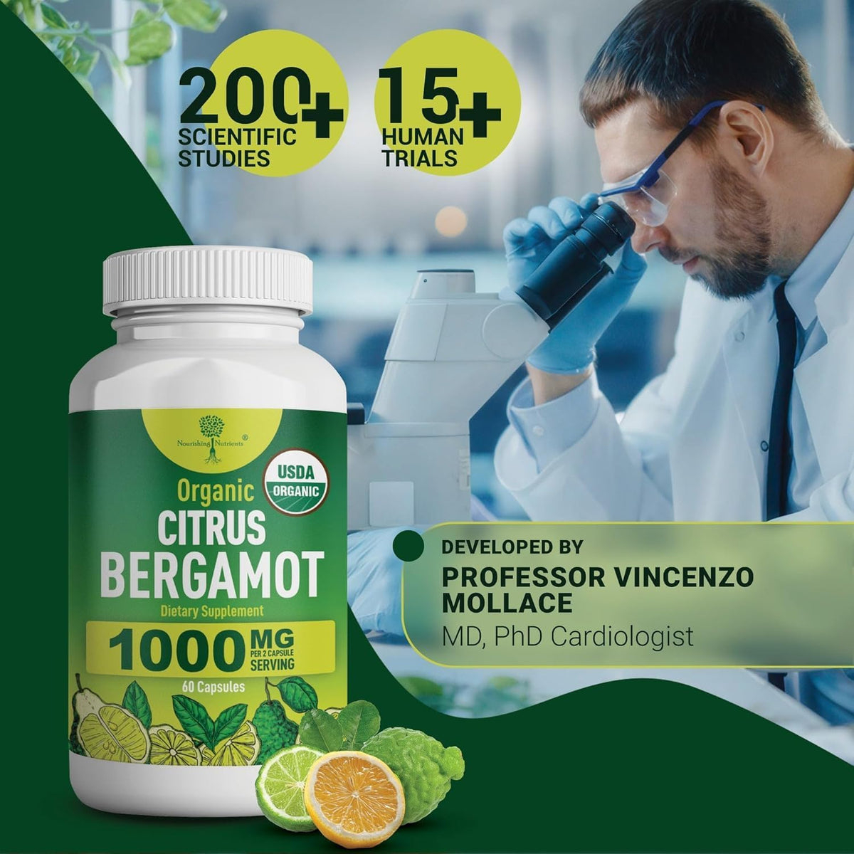 Organic Citrus Bergamot Supplement - USDA Organic, Cardiologist Formulated - 1000mg - 120 Capsules - görsel 4