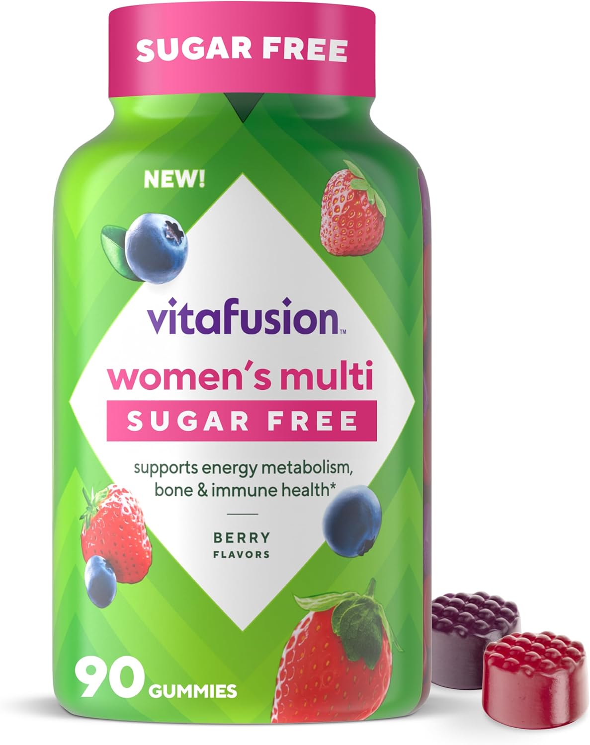Vitafusion Women's Sugar Free Daily Multivitamin Supplement, Keto Diet Friendly Adult Gummy Vitamin for Energy, Bone & Immune Support*, 90 Count - görsel 1