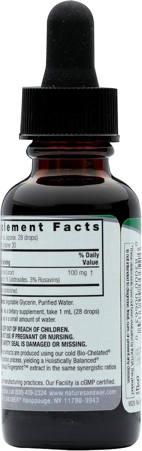 Nature's Answer Rhodiola Root, Alcohol-Free, 1 oz - görsel 2