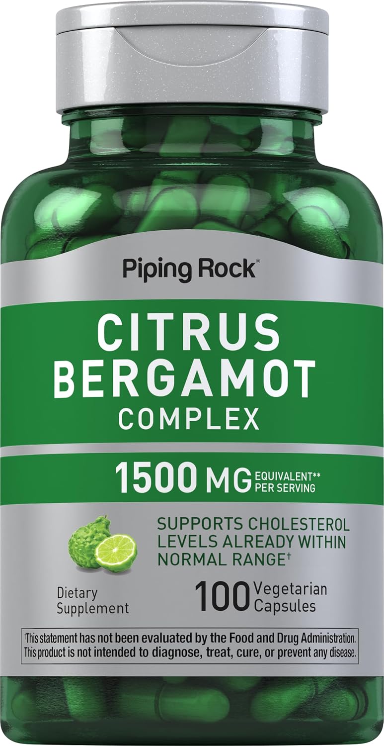 Piping Rock Citrus Bergamot Supplement – 100 Vegetarian Capsules, Non-GMO & Gluten-free - görsel 1