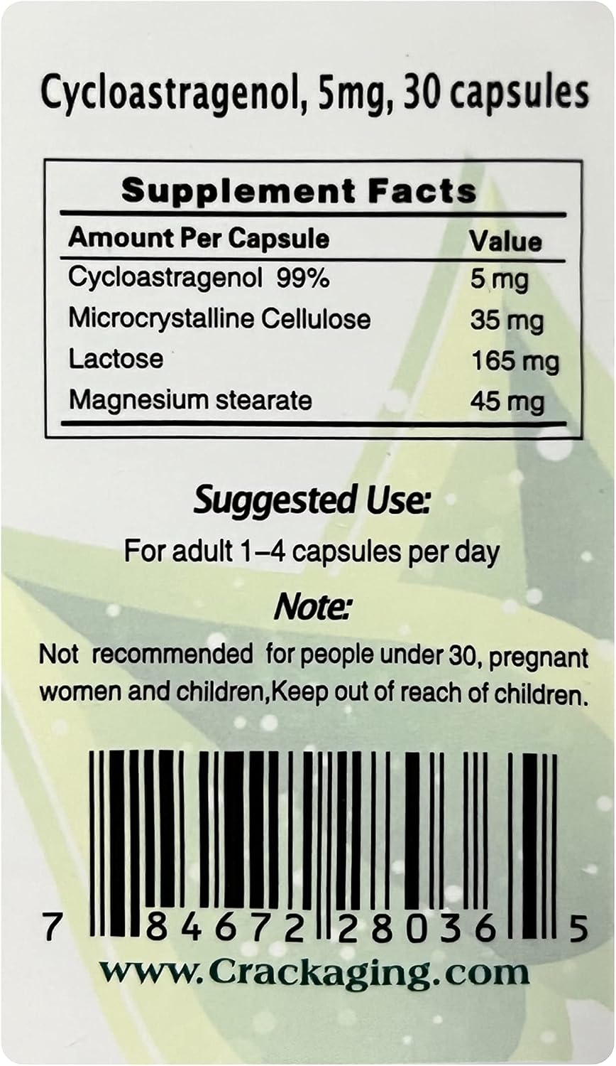 Crackaging Super-Absorption Cycloastragenol 98% – 5mg, 30 Vegetarian Capsules - görsel 4