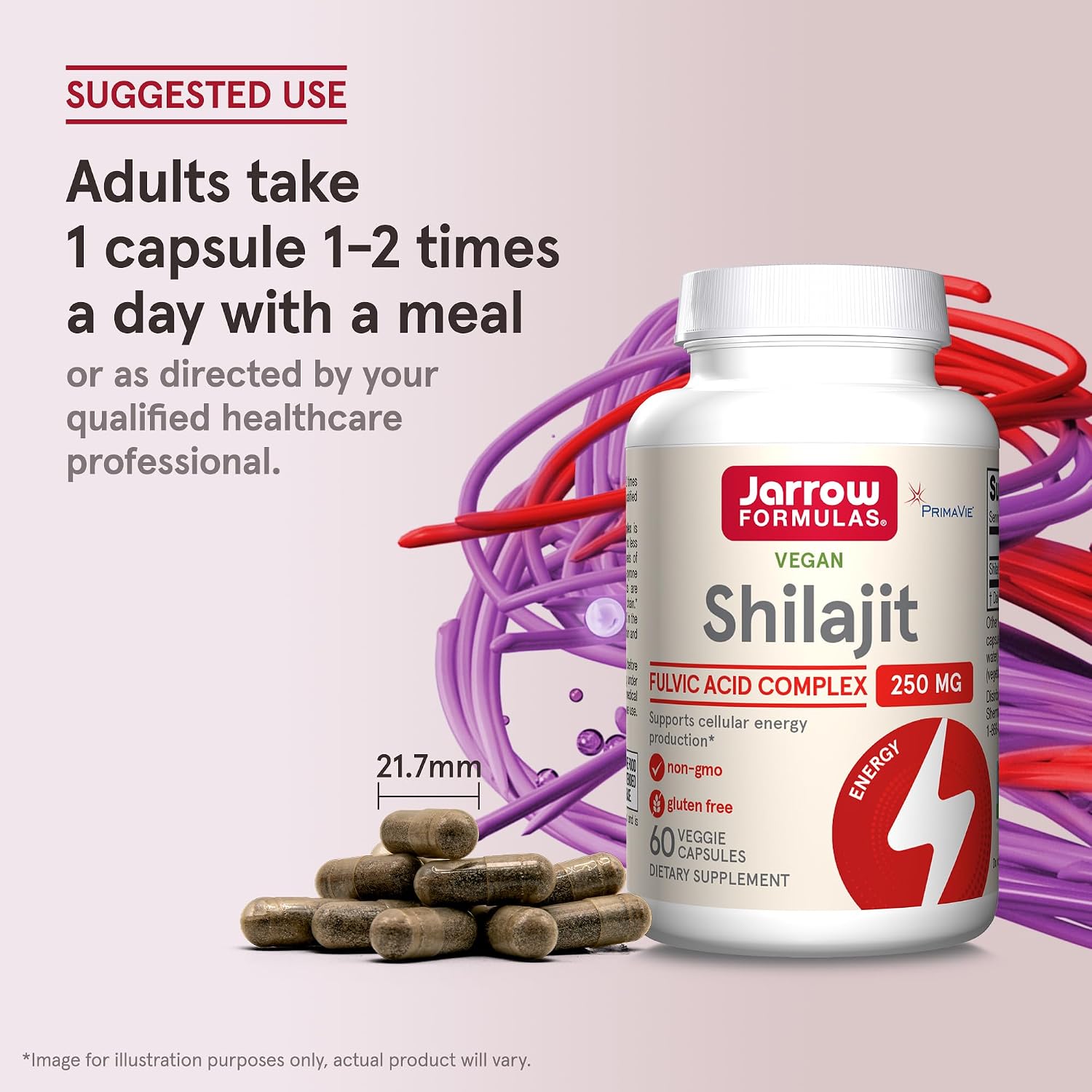 Jarrow Formulae® Shilajit 250 mg, Food Supplement, Shilajit Acid Complex for Cellular Energy Production, 60 Veggie Capsules - görsel 7