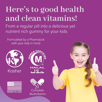 Salaam Nutritionals Children's Multivitamin Gummies - 13 Essential Vitamins & Minerals for Normal Growth and Development, 90 Count