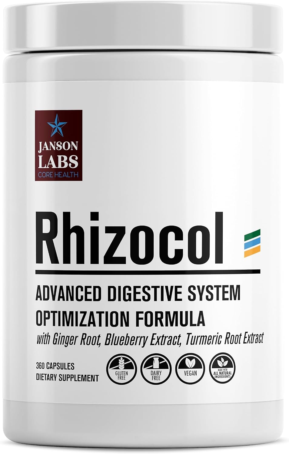 Rhizocol - Gut Health Supplement with Turmeric, Ginger & Blueberry Extract for Digestive Support - görsel 1