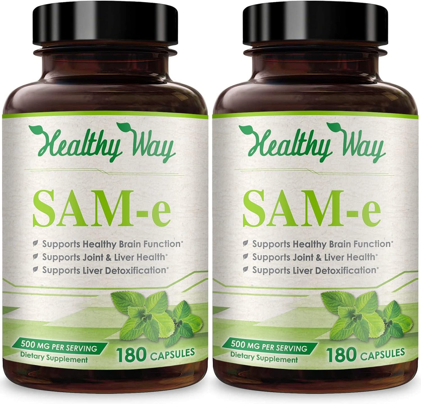 HealthyWayRx 500mg SAM-e Supplement - S-Adenosyl-L-Methionine Capsules for Brain, Liver & Mood Wellness (360 Servings) - görsel 1