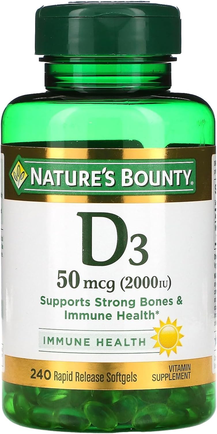 Nature's Bounty D3 2000 IU, 240 Softgels (Pack of 3) - görsel 2