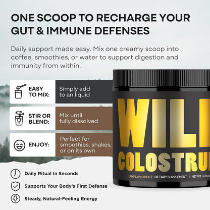 Colostrum Powder Unflavoured – Grass Fed Bovine Colostrum Supplement