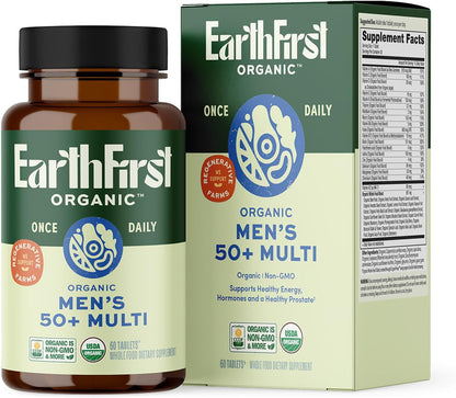 Once Daily Multivitamin for Men 50+, 19 Vitamins from Herbs & Superfoods, Supports Prostate Health, Energy Levels and Strong Bones, 60 Tablets