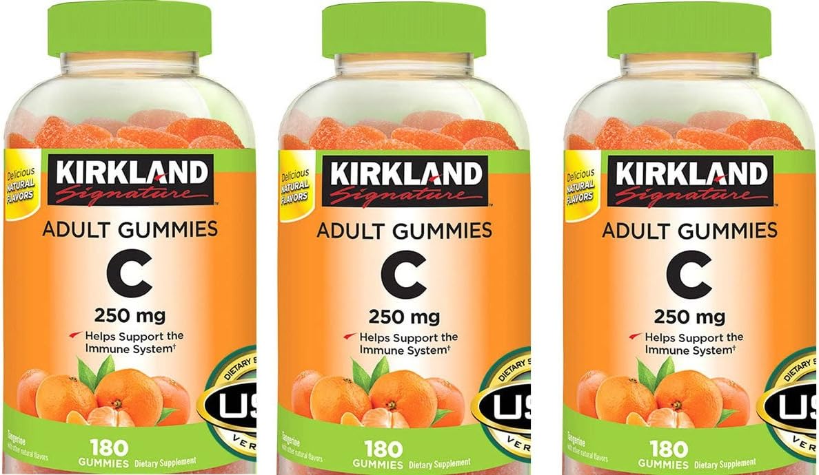 Kirkland Signature Vitamin C Adult Gummies 250 mg, 180 Gummies (Pack of 3) - görsel 1