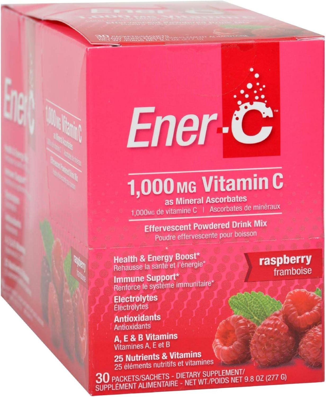 Ener-C Vitamin Drink Mix - Raspberry - 1000 mg - 30 Packets - görsel 1