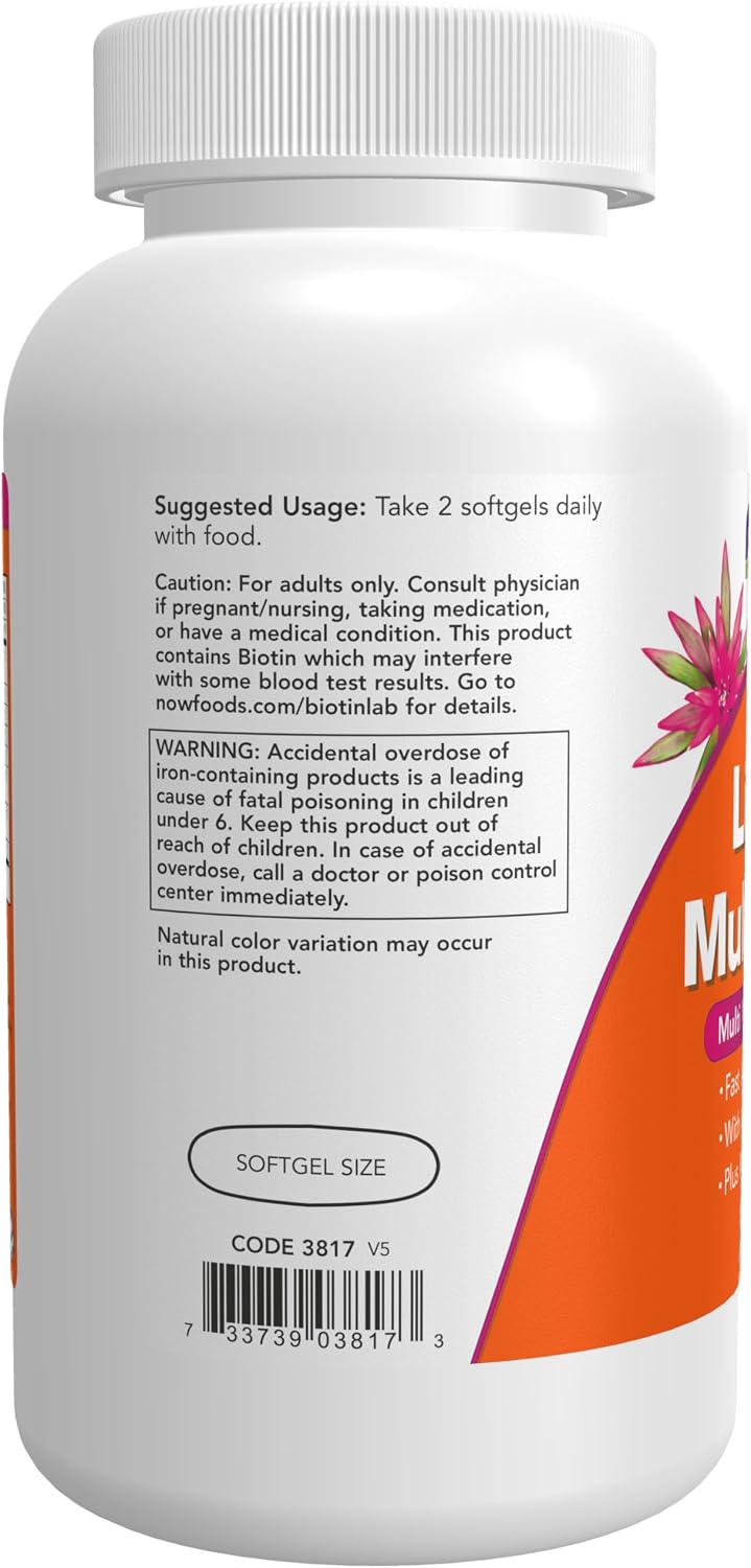 NOW Foods Liquid Multi Gels with Lutein, – Vitamin C and Zinc: Contribute to normal function of the immune system – Image 3