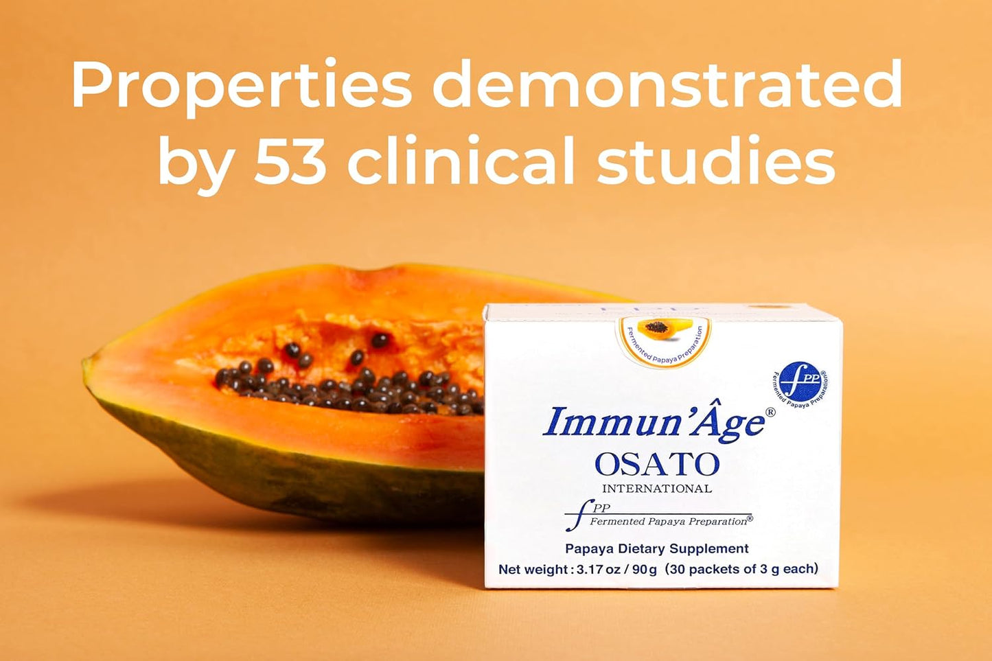 Immun'Age - Anti-Ageing Supplement - NRF2 Activator - Immune Support - Antioxidant - Cellular Energy Booster - Skin Ageing Protection - 100% Japanese Fermented Papaya Powder - 30 Sachets x 3 Grammes - görsel 3