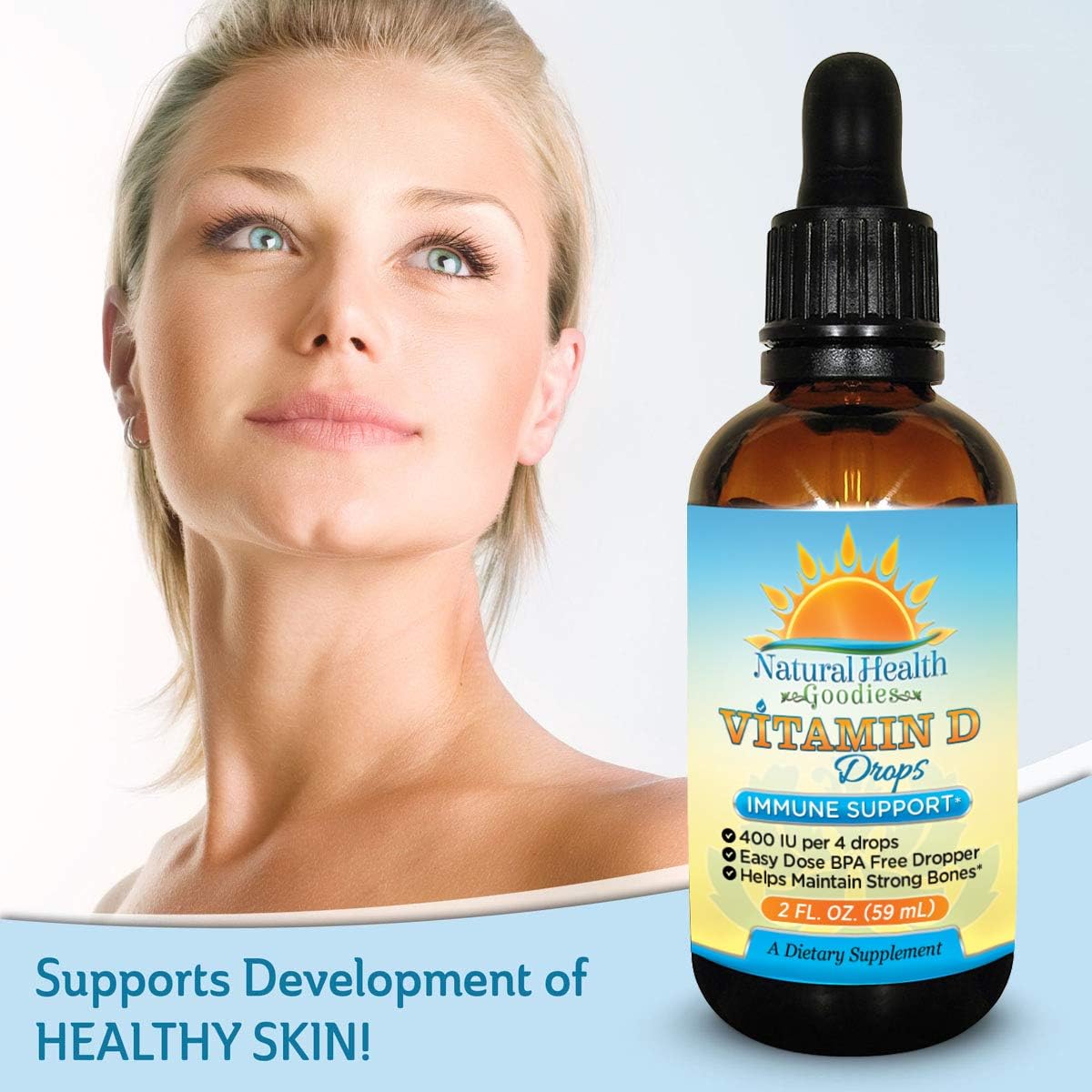 Natural Health Goodies Vitamin D3 Drops – 60 ml Liquid D3 Supplement - görsel 8