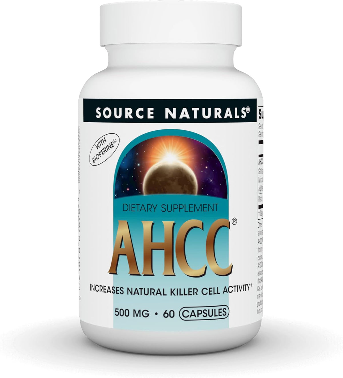 Source Naturals AHCC with Bioperine – 500 mg, 60 Capsules - görsel 1