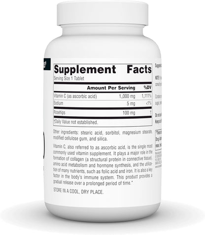Source Naturals C-1000 with Rose Hips - 1000 mg Time-Release Vitamin C - 100 Tablets