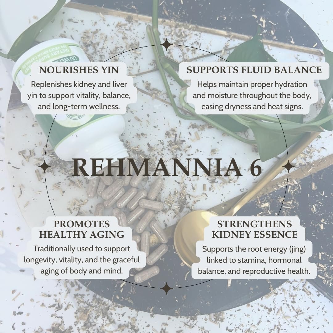 Liu Wei Di Huang Wan, Rehmannia 6, Six Flavour Rehmannia, 100 Vegetable Capsules - görsel 5