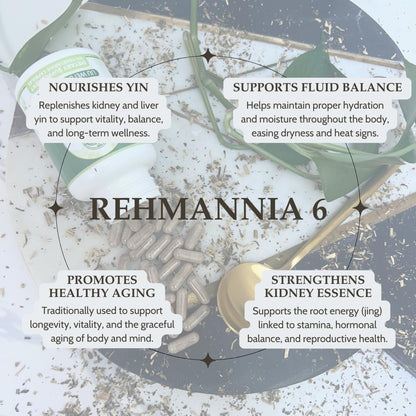 Liu Wei Di Huang Wan, Rehmannia 6, Six Flavour Rehmannia, 100 Vegetable Capsules