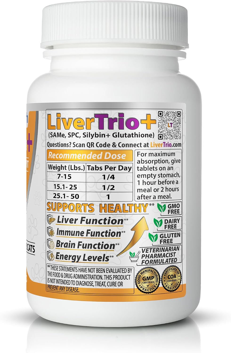 Comprehensive Liver Supplement (2 Pack - 60 Tablets), Combining SAMe, SPC, Silybin A+B, Glutathione, Chewable Tablets for Dogs 30 Tablets (2 x Small to Medium) - görsel 5