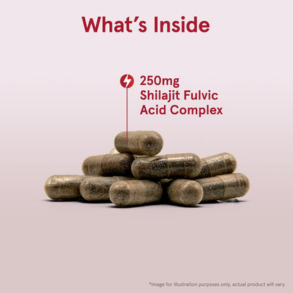 Jarrow Formulae® Shilajit 250 mg, Food Supplement, Shilajit Acid Complex for Cellular Energy Production, 60 Veggie Capsules