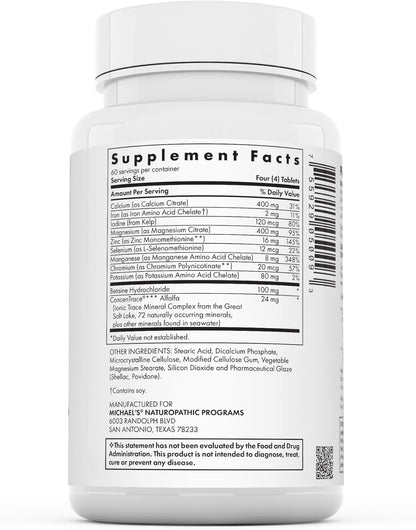 Michael's Health Naturopathic Programmes Essential Minerals - 120 Vegetarian Tablets