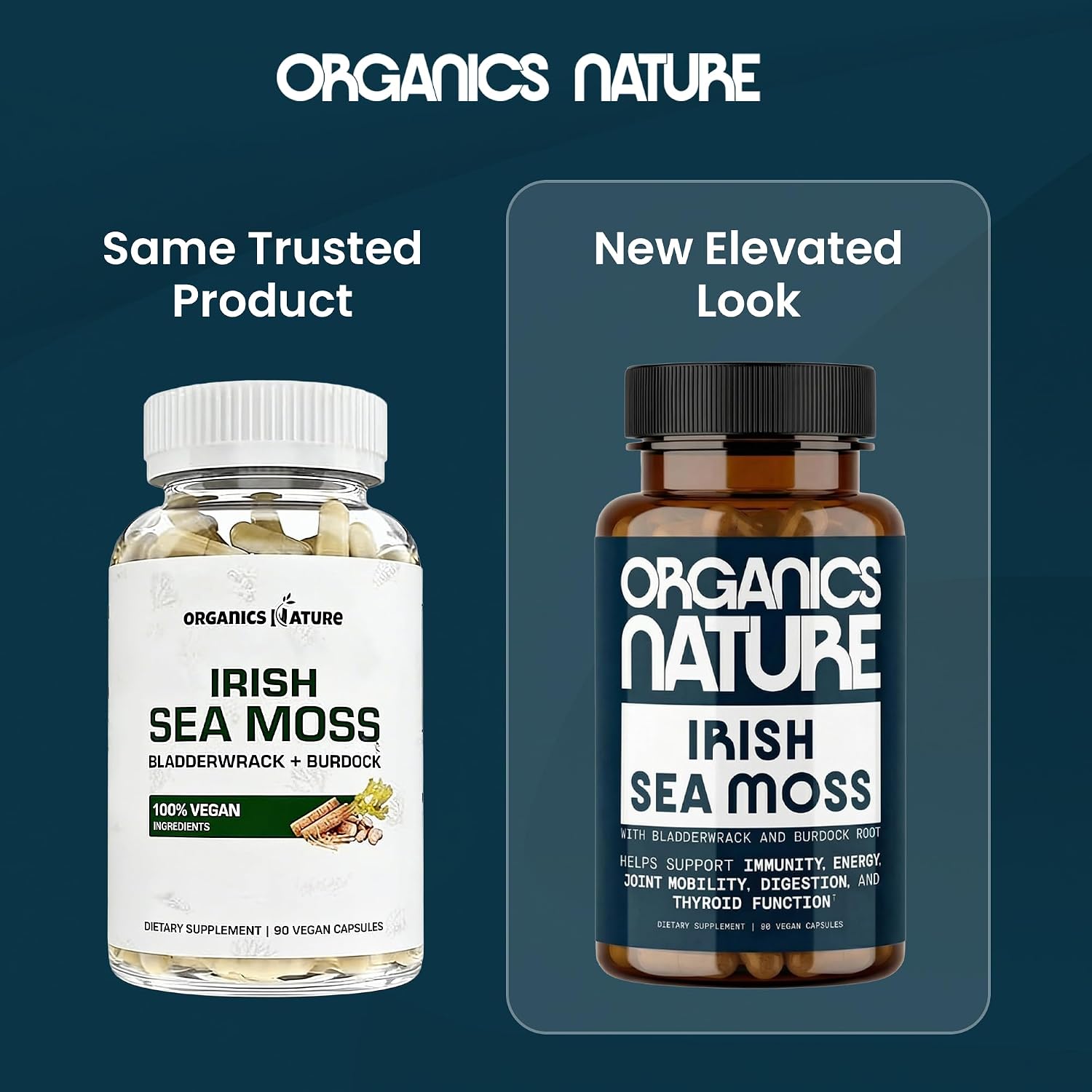 Irish Sea Moss Capsules - High Strength Seamoss Pills with Burdock & Bladderwrack - 90 Vegan Capsules - görsel 3