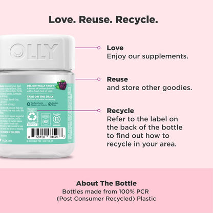 OLLY Flawless Complexion Gummy, Skin Support with Vitamins A, E & Zinc, Chewable Supplement, Berry Flavour, 50 Gummies