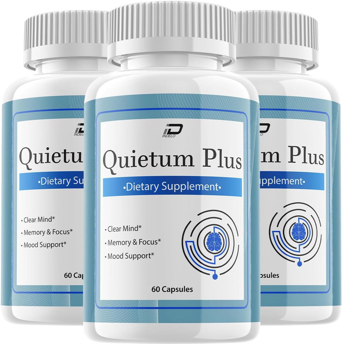 Quietum Plus Brain Supplement Capsules – All-Natural Cognitive Support (3 Pack – 180 Capsules) - görsel 1