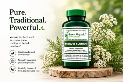 Yarrow Flower, 90 VCaps, Non-GMO, Gluten-Free (Pack of 1)