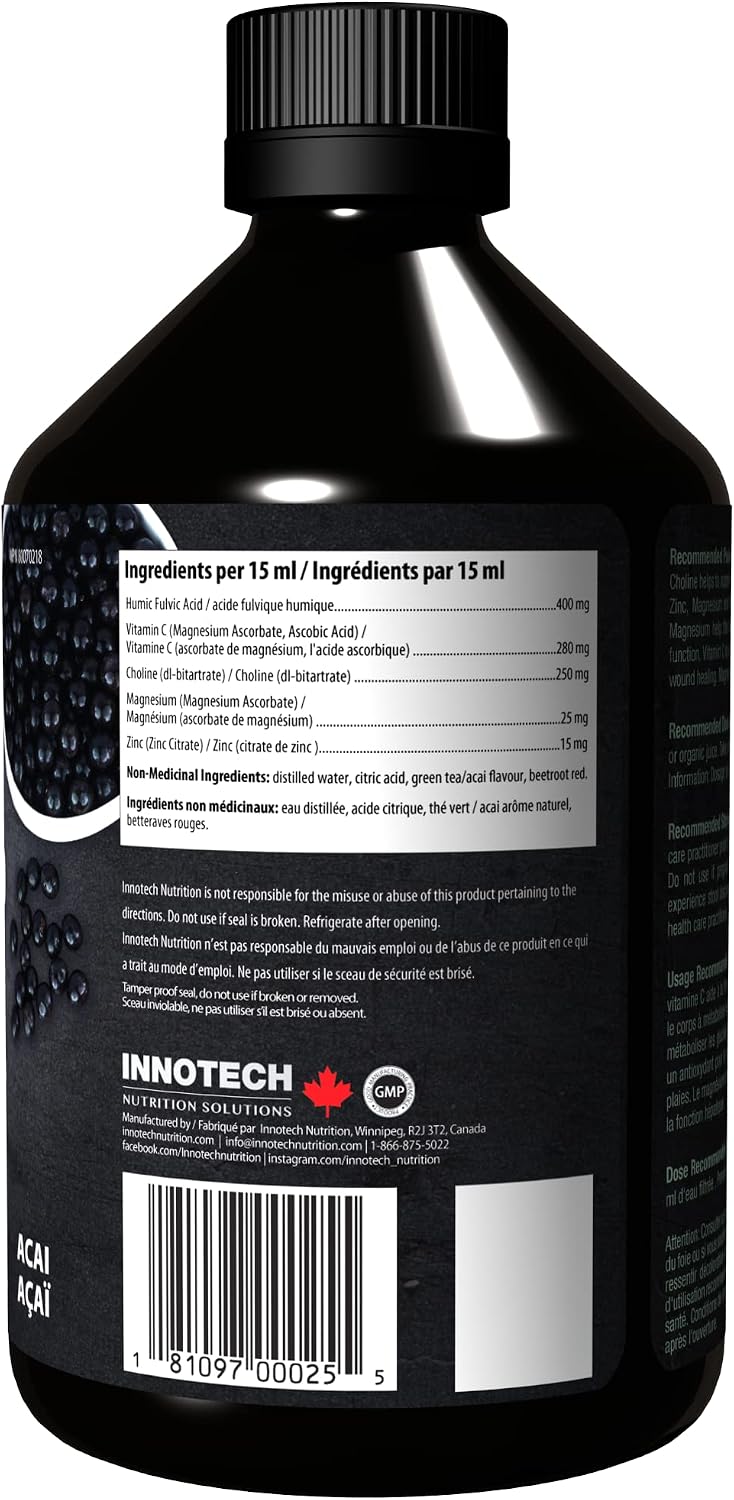 INNOTECH Nutrition: Detox 101 with Humic and Fulvic Acid, Acai, Green Tea - 500ml - görsel 2
