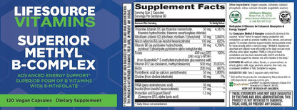 LifeSource Vitamins Superior Methyl-B Complex, 120 Capsules