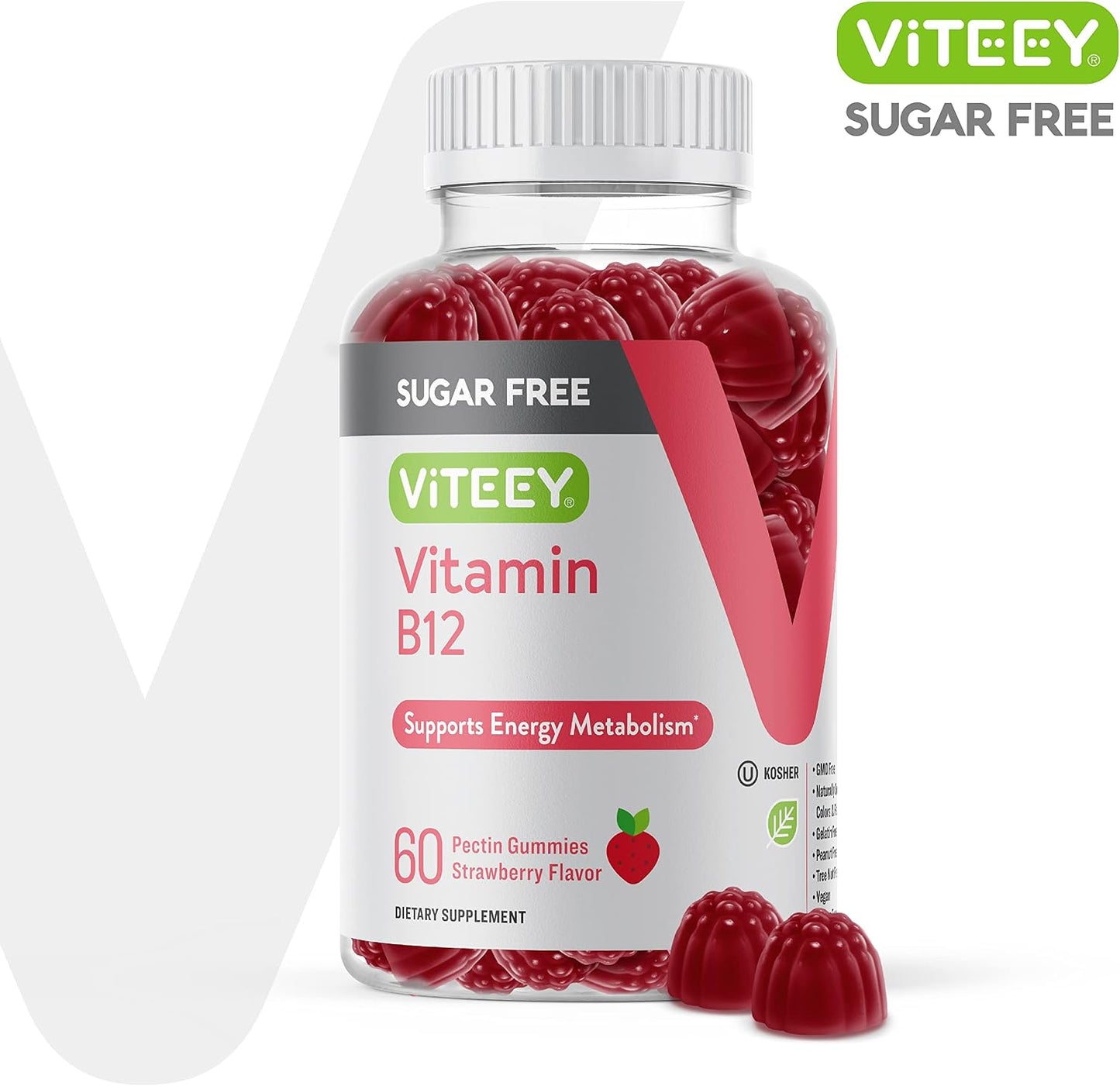 Viteey Vitamin B12 Gummies for Adults and Teens 1000mcg, Sugar Free - görsel 2
