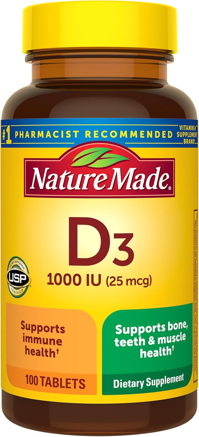 Nature Made Vitamin D3 1000 IU (25 mcg) Tablets - görsel 1