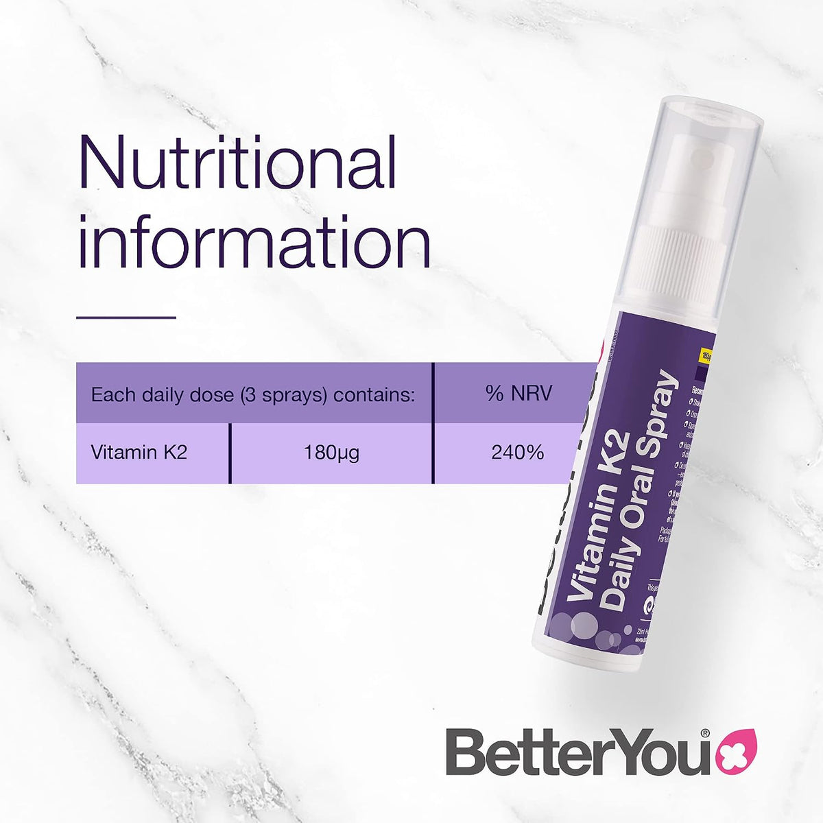 BetterYou Vitamin K2 Daily Oral Spray, 25ml - görsel 2