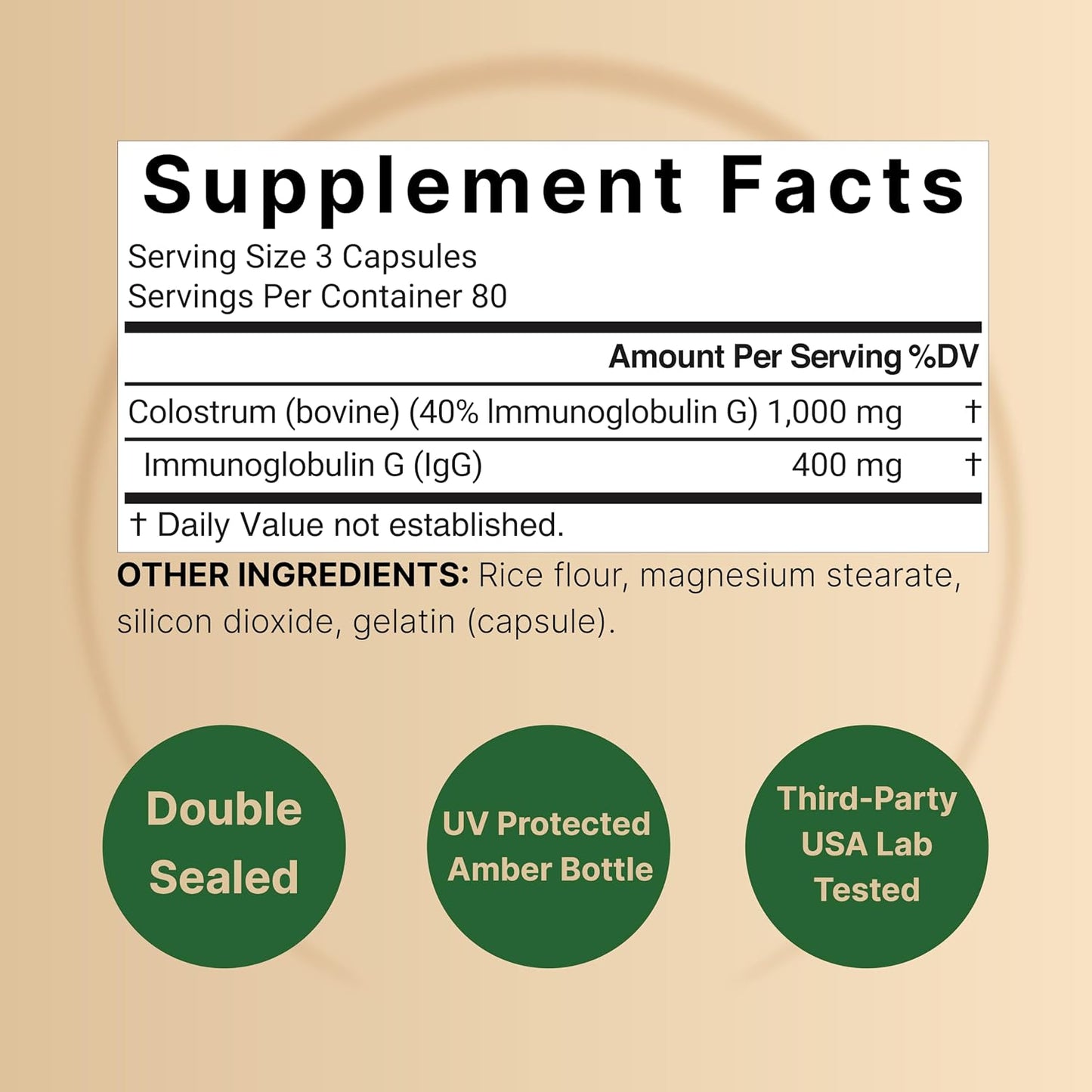 NatureBell Bovine Colostrum Supplement – 1,000mg per Serving, 240 Capsules - görsel 2