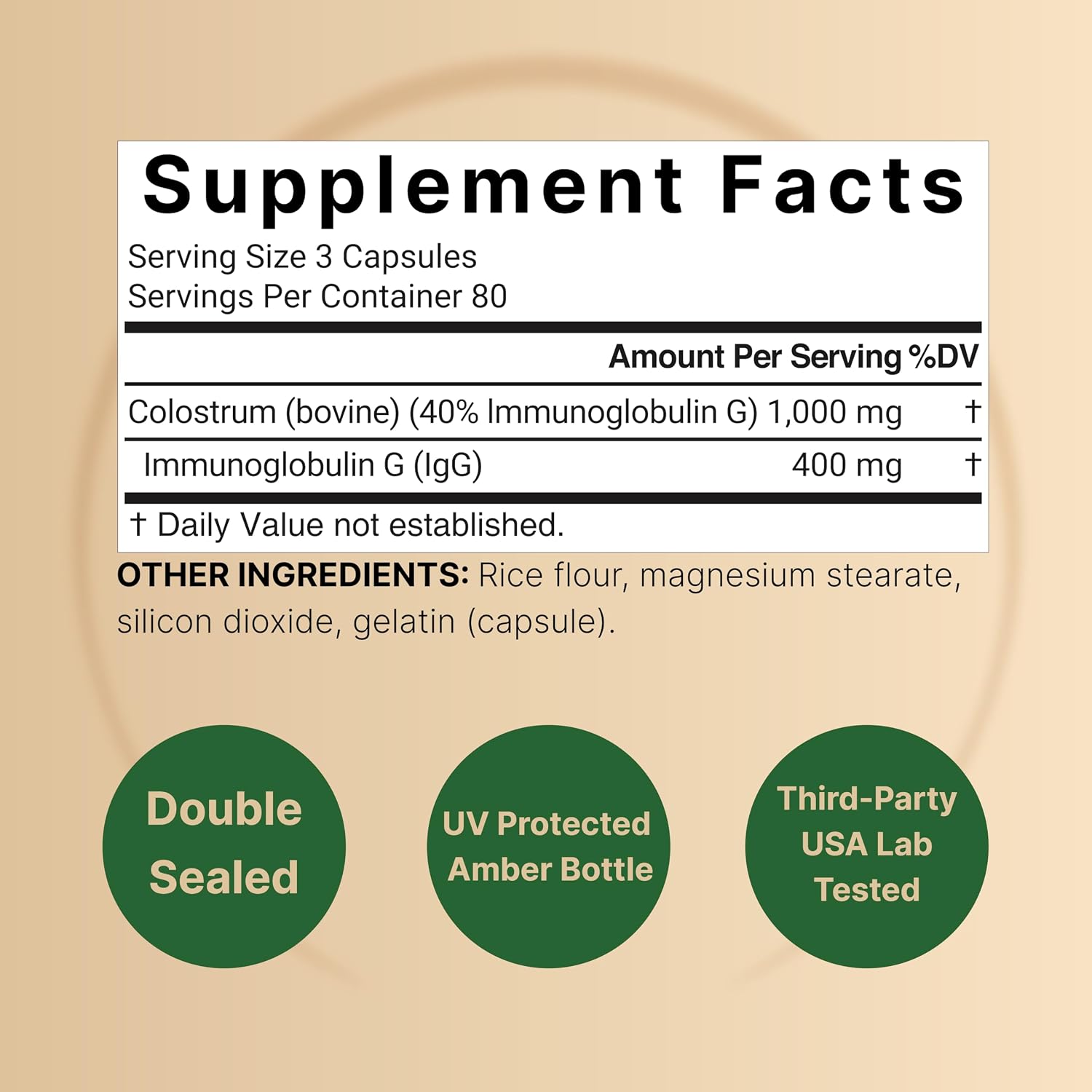 NatureBell Bovine Colostrum Supplement – 1,000mg per Serving, 240 Capsules - görsel 2
