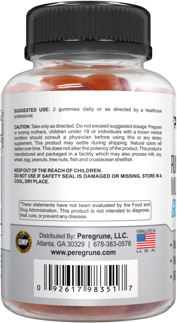 PEREGRUNE Runner Multivitamin Gummies – Daily Vitamin for Runners (Vitamins A, C, D, E, B Complex) – 50% Less Sugar - görsel 8