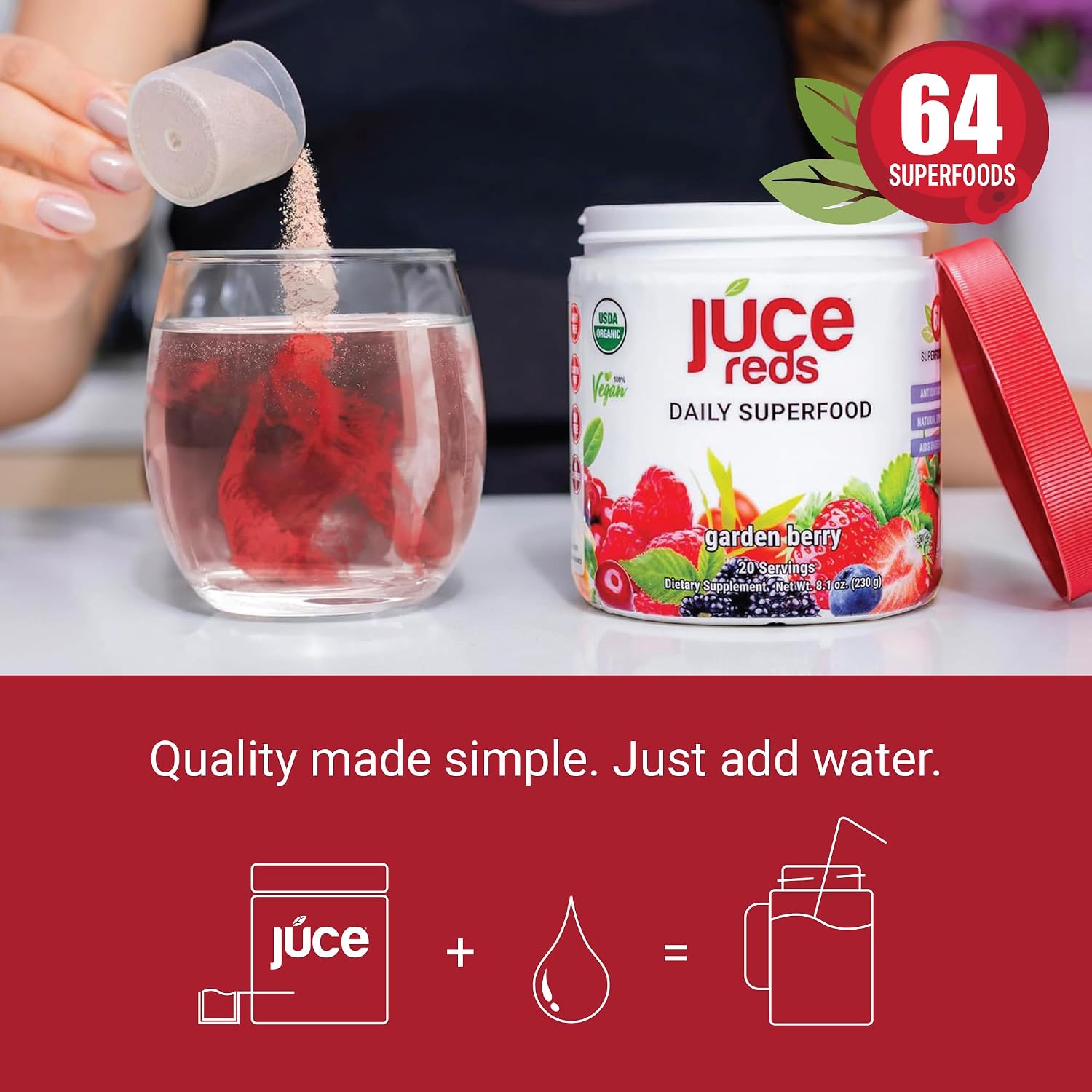 Terra Kai Organics JUCE Reds Organic Superfood Powder - Garden Berry Flavour - görsel 7