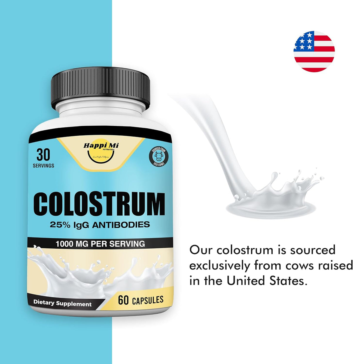 Happi Mi Nutrition Colostrum Capsules 1000mg – Immune & Gut Health, 60 Capsules - görsel 3