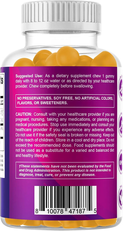 Vitamatic Folic Acid Gummies 1000 mcg (1 mg) - Prenatal Vitamin B9 Supplement, 120 Vegan Gummies (3-Pack)