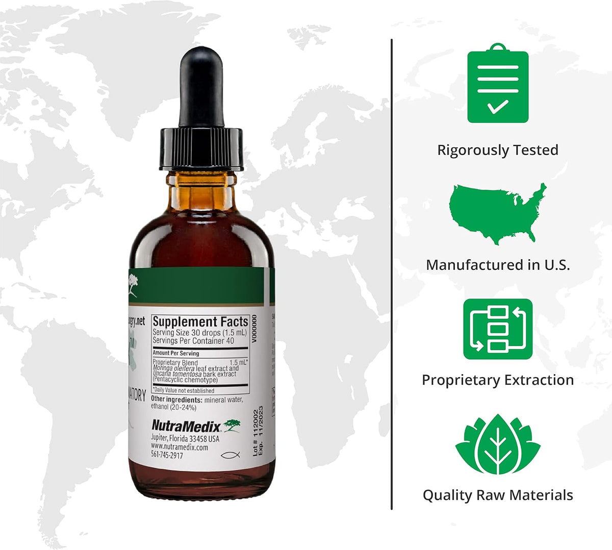 NutraMedix VitalMedix - Cat's Claw & Moringa Plant Extract - Immune & Energy Support - 59 ml - görsel 2