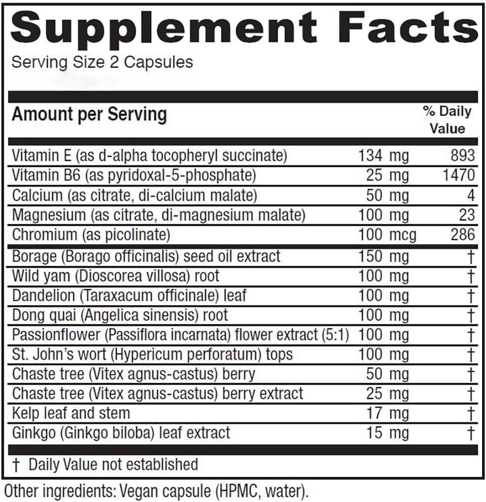 Vitanica Women's Phase I - Premenstrual Support, Vegan, 60 Capsules - görsel 2