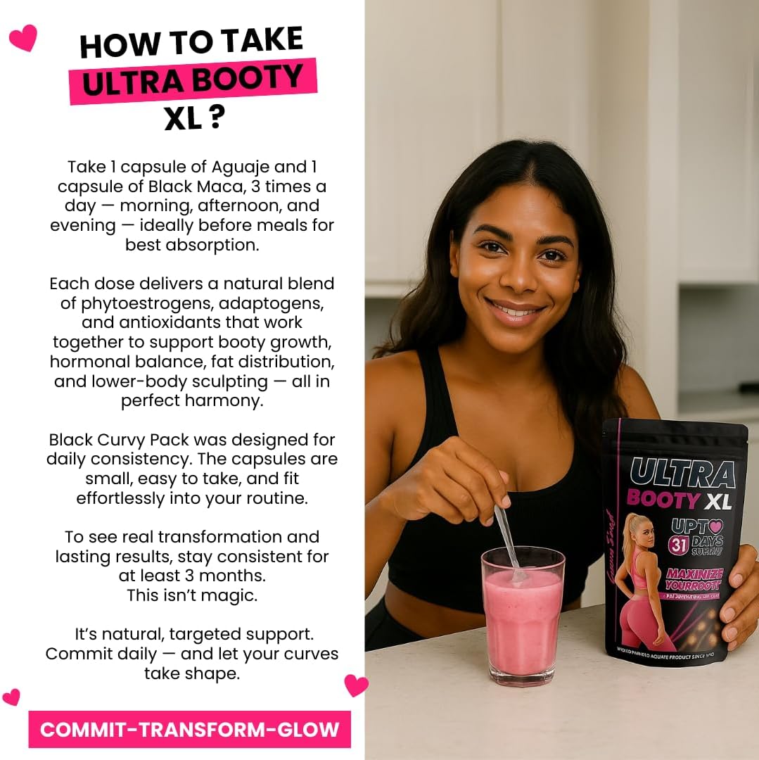Maximum Glute Growth – Ultra Booty Powder with Aguaje + Black Maca – Glute Volume Supplement for Women - görsel 6