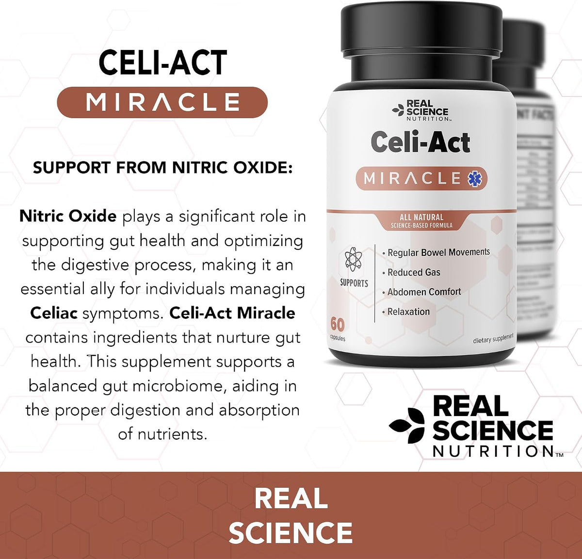 Real Science Celi-Act – Natural Gut Health Supplement for Digestive Support, 60 Capsules - görsel 4