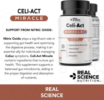 Real Science Celi-Act – Natural Gut Health Supplement for Digestive Support, 60 Capsules