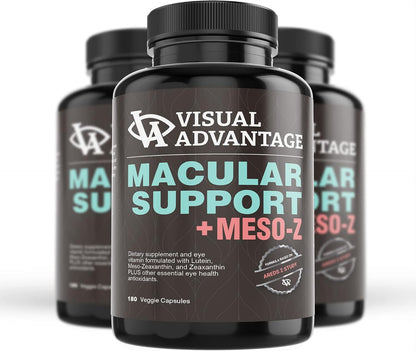 Visual Advantage® Macular Support + Meso-Z – Eye Supplement with Triple Carotenoids for Blue Light Defence (180 Soft Gel Capsules)