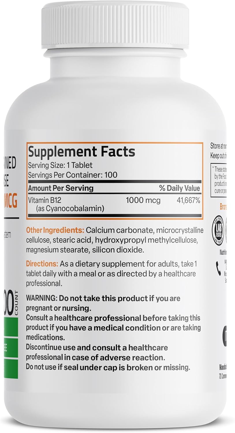 Bronson Vitamin B12 1000 mcg Sustained Release Tablets - görsel 2