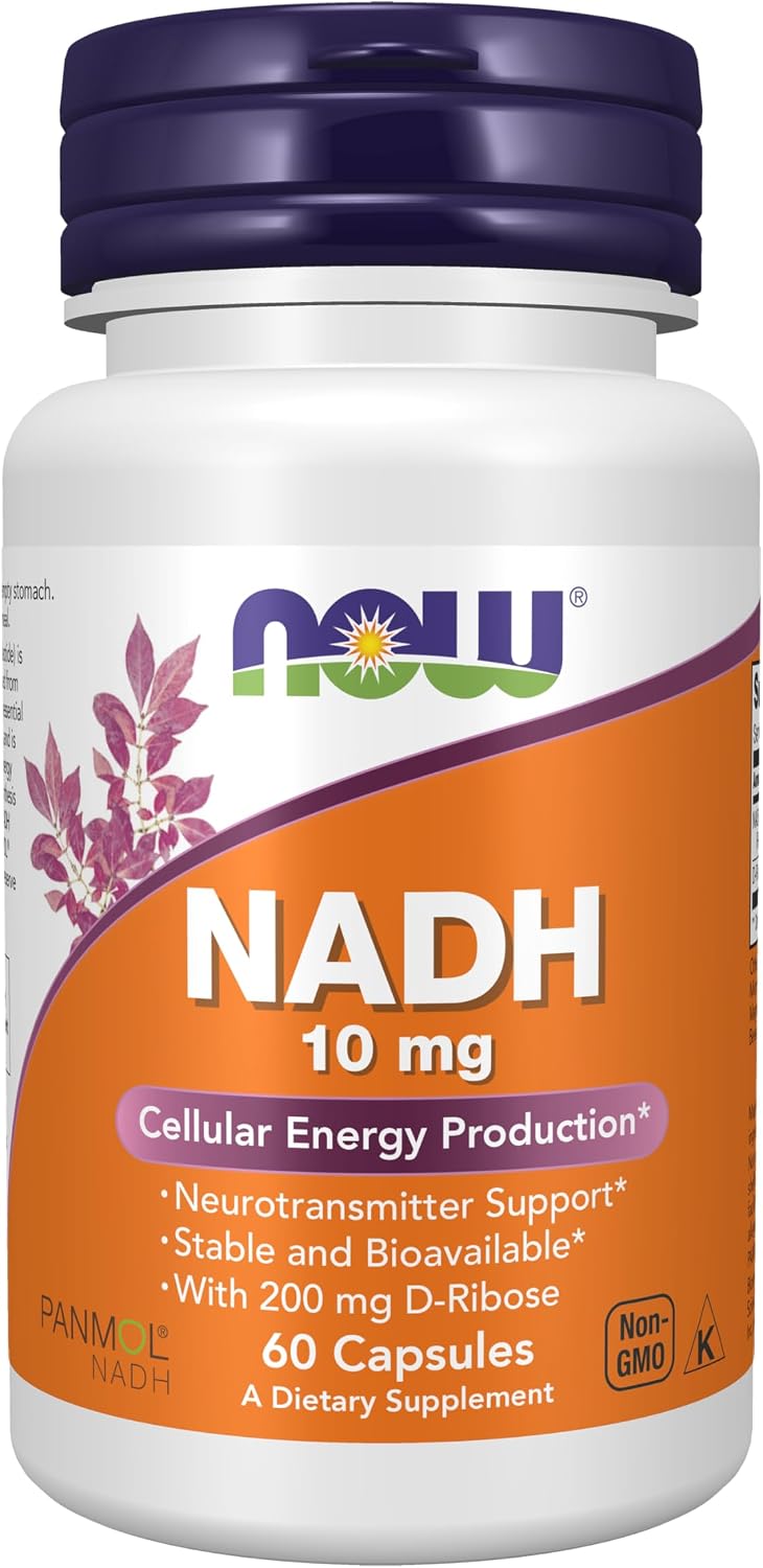 NOW Foods NADH 10 mg with D-Ribose, 60 Veg Capsules - görsel 1