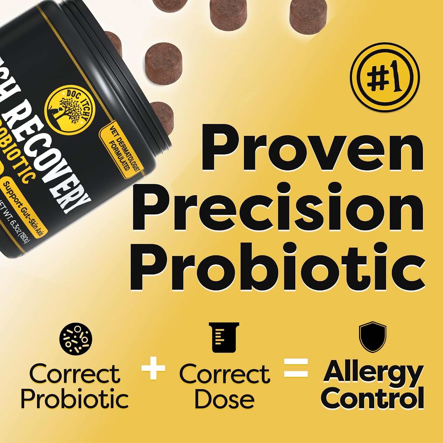 Doc Itchy Itch Recovery Dog Probiotic Chews | L. Sakei & L. Paracasei | Clinical-Strength | 90 Count - görsel 4