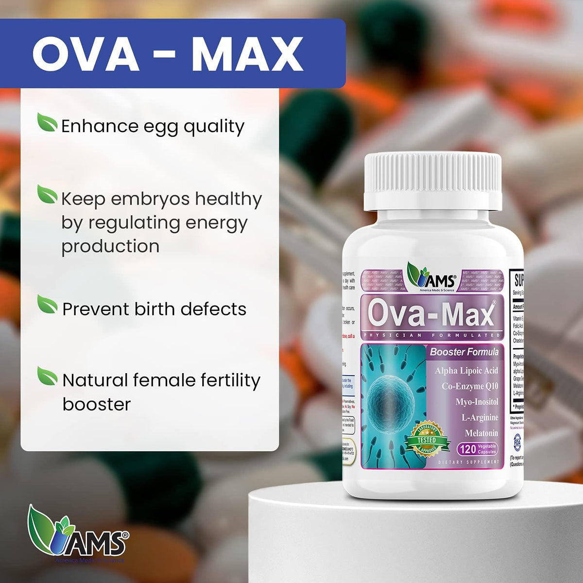 OVA-Max Prenatal Vitamins for Women – 120 Capsules - görsel 2